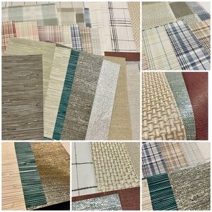 Large Bundle of 37 Assorted Farm Textured & Woven Crafts Wallpaper Sample Sheets